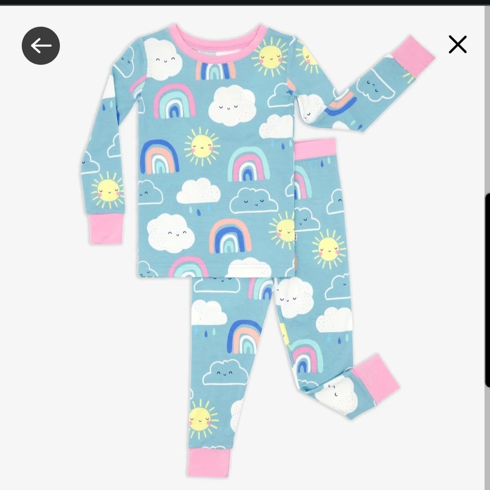Little Sleepies Blue and Pink Rainbow Pajama Set